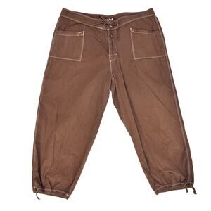 Fresh Produce Capri Pants Brown Cotton Women’s XL Coastal Casual Resort Natural